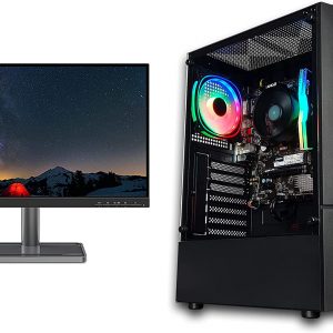 2FR Combo AMD Gaming Computer PC + 22inch Monitor With Ryzen 5 5600G, 16GB DDR4, Integrated Radeon Graphics, 500GB NVME M.2 SSD, 1TB HDD, Windows 10 pro, Desktop with 1 Year Warranty