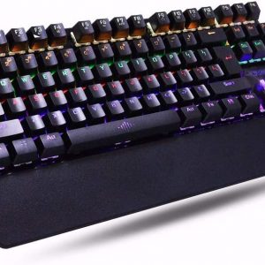 K28 Backlit Gaming Mechanical Keyboard Colorful Led Usb Wired Game Keyboard, Black, K-28