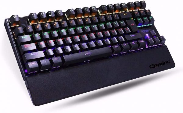 K28 Backlit Gaming Mechanical Keyboard Colorful Led Usb Wired Game Keyboard, Black, K-28