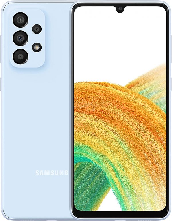 Samsung Galaxy A33 5G Mobile Phone Sim Free Android Smartphone 128GB Awesome Blue (Uae Version)