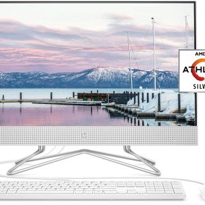 HP 24-inch All-in-One Desktop Computer, AMD Athlon Silver 3050U Processor, 8 GB RAM, 256 GB SSD, Windows 10 Home (24-dd0010, White)