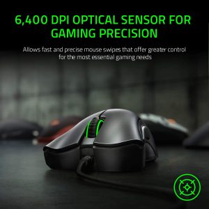 Razer Deathadder Essential (2021) - Wired Gaming Mouse (Optical Sensor, 6400 Dpi, 5 ProgRAMmable Buttons, Ergonomic Form Factor) Black - Image 3