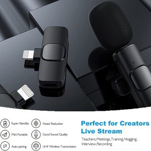 (2022 Upgrade) Bentifar Wireless Lavalier Microphone for iPhone iPad Mini Mic for YouTube Facebook Live Stream TikTok Vlog Zoom Video Recording - Noise Reduction/No APP & Bluetooth Needed (Lightning) - Image 3