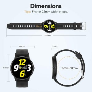 Smart Watch, AGPTEK Smartwatch for Men Women IP68 Waterproof Activity Tracker with Full Touch Color Screen Heart Rate Monitor Pedometer Sleep Monitor for Android and iOS Phones, Black, LW11 Brand: AGPTEK - Image 2