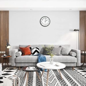 Vameritik Wall Clock, 25CM Black Round Wall Clocks, Quality Quartz Silent Move Non Ticking Battery Operated Easy To Read, Decorative For Home Living Bedroom Office Kitchen Classroom Outdoor. (25CM) - Image 3