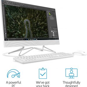 HP 24-inch All-in-One Desktop Computer, AMD Athlon Silver 3050U Processor, 8 GB RAM, 256 GB SSD, Windows 10 Home (24-dd0010, White) - Image 2