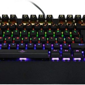 K28 Backlit Gaming Mechanical Keyboard Colorful Led Usb Wired Game Keyboard, Black, K-28 - Image 2
