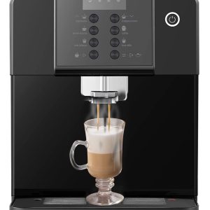 Hisense espresso coffee machine fully automatic 1 year warranty UAE version HAUCMBK1S3, Standbay power 1w, Bean Container capacity 250g, Black