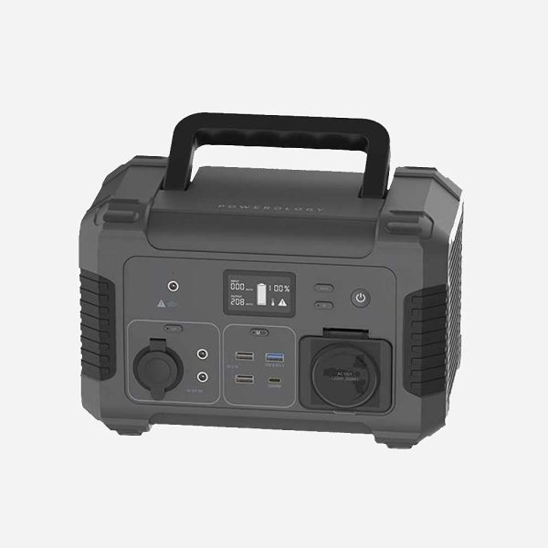 Powerology Portable Power Generator QC 18W, Solar Panel For Re-Charge The Generator, Universal Socket AC Outlet, Car Charger Port, Travel Companion...