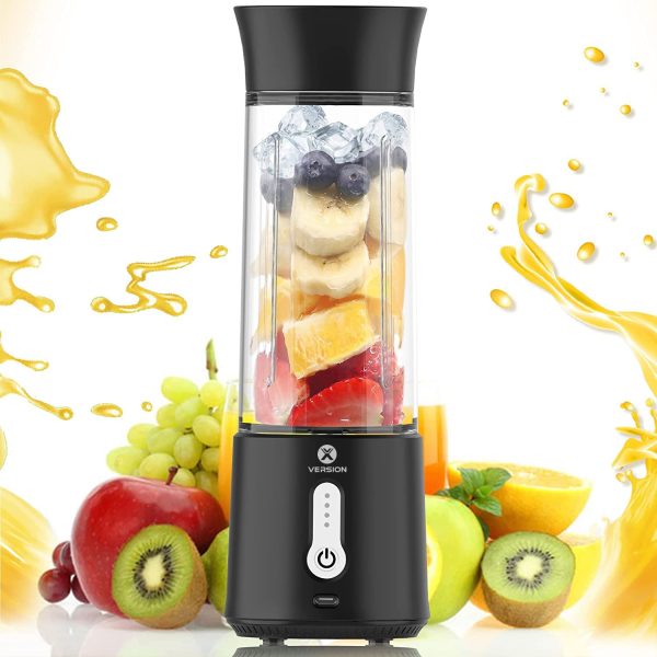 XVersion Mini 500ml Portable Personal Blender High Speed Smoothie Maker Mixer Shakes Juicer Machine - Black