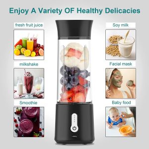 XVersion Mini 500ml Portable Personal Blender High Speed Smoothie Maker Mixer Shakes Juicer Machine - Black - Image 4